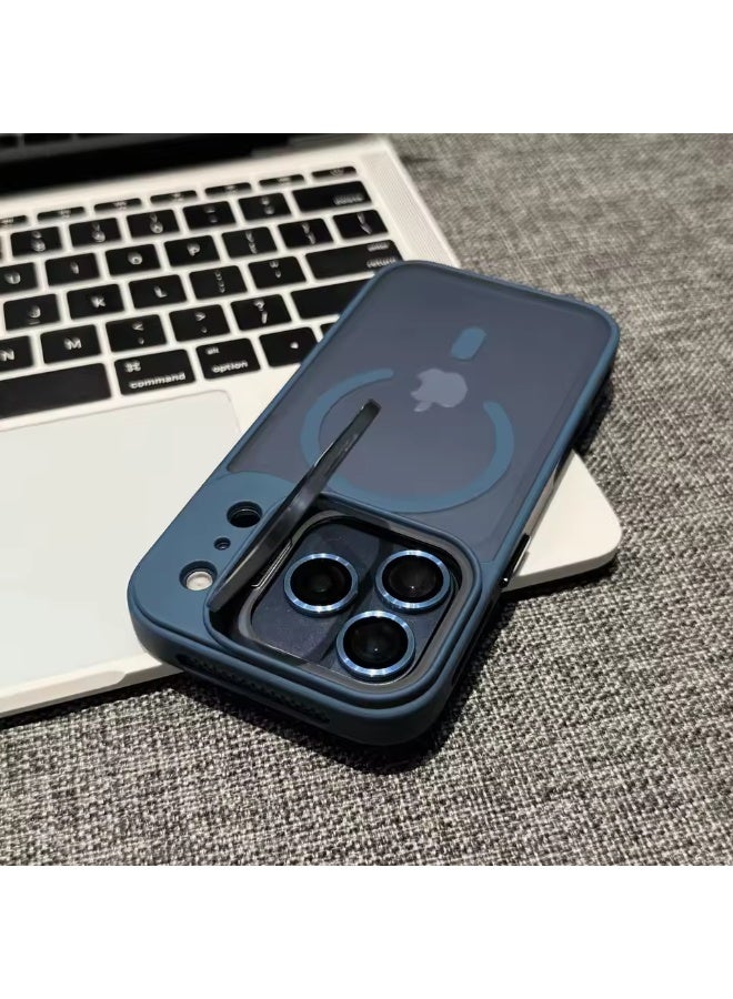 iPhone 17 Pro Translucent Matte Kickstand Case for iPhone 17 Pro, Built-in Adjustable Camera Stand, Magnetic Mag-Safe Shockproof Phone Cover for iPhone 17 Pro - Image 1